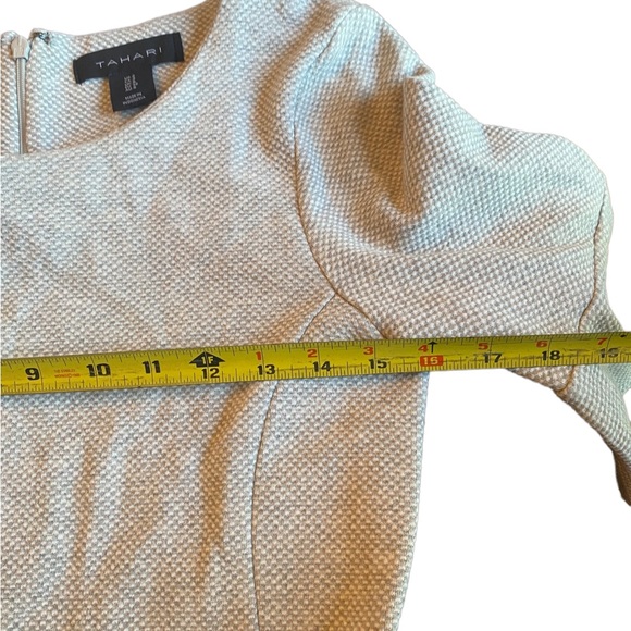 Tahari Light Gray Bell Sleeved Dress - Picture 7 of 11